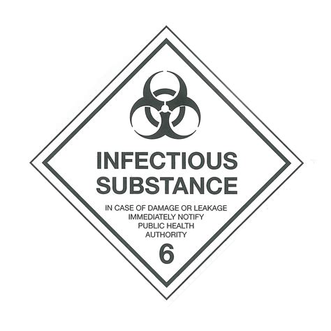 Class 6 2 Infectious Substance Hazard Labels 50mm X 50mm Air Sea