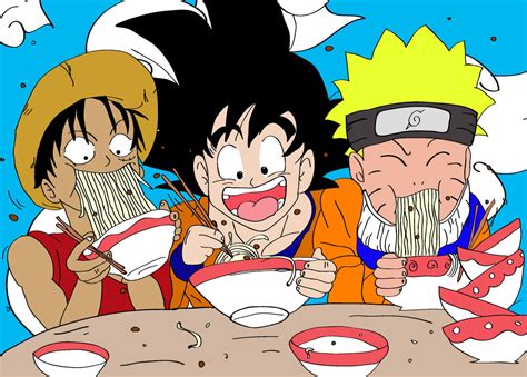 Naruto Goku Y Luffy Se Reunen Para Comer En Este Increible Fanart En Images