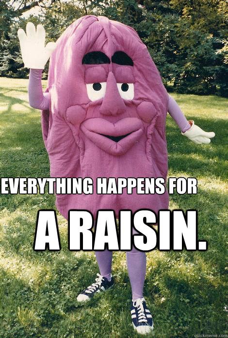 Everything Happens For A Raisin Everything Happens Quickmeme