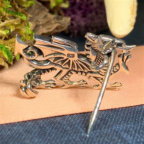 Welsh Dragon Brooch Wales Jewelry Celtic Pin Lapel Pin Etsy