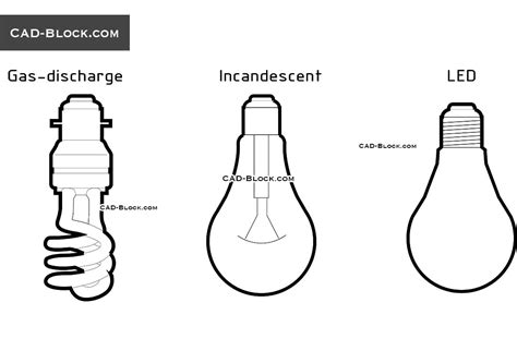 Light Bulb Cad Block Download Free