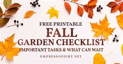 Fall Garden Checklist And Helpful Reminders — Empress Of Dirt