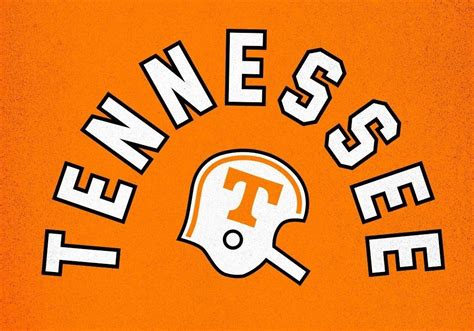 An Orange Background With The Word Tennessee On It And A Helmet That
