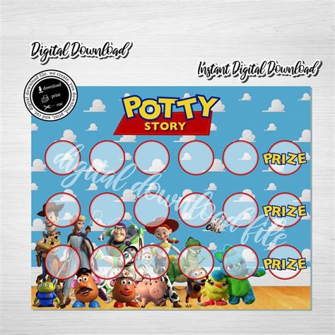 Printable Toy Story Potty Chart Potty Training Chart Toy Etsy Potty