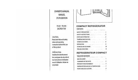 Danby DCR017W Refrigerator Owner's Manual | Manualzz