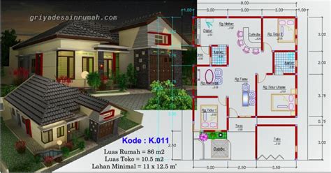 Desain rumah 2 lantai 3 kamar lebar tanah 8 meter dengan ukuran via. Desain Rumah Modern Type 86 di Madura | Jasa Desain Rumah