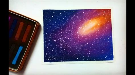 Simple Galaxy Drawing With Soft Pastels Youtube