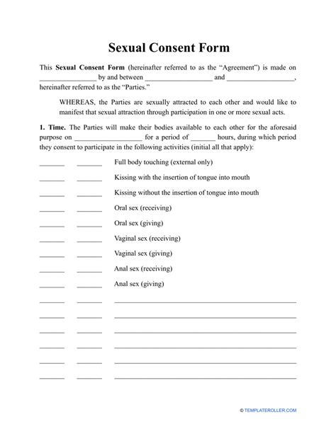 Editable Sample Sexual Consent Forms Form Samples Online In Pdf My