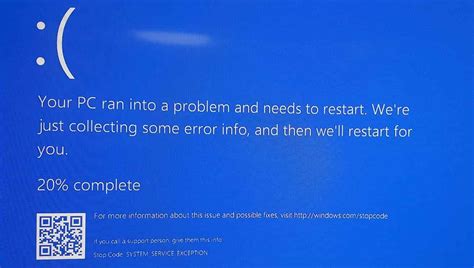 Blue Screen Error Codes System Service Exception Windows Blue Screen