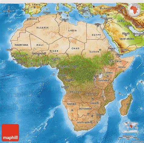 Blank Physical Map Of Africa Map