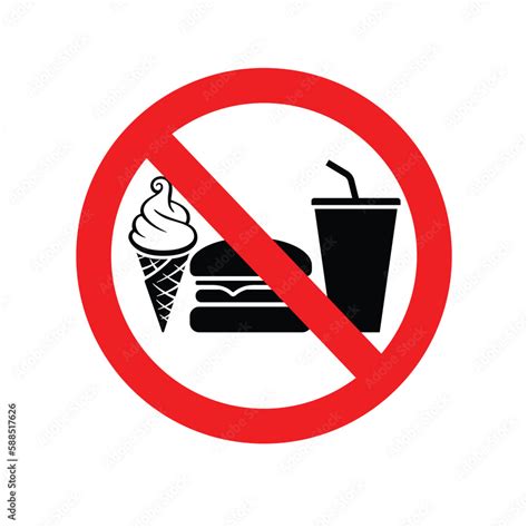 No Food Or Drinks Allowed Sign Stock Vector Adobe Stock