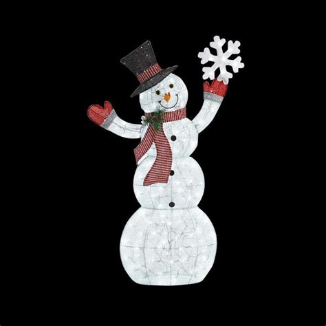 Tis Your Season 62 Led Lighted Acrylic Snowman With Snowflake