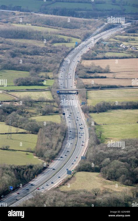 Aerial M4 Motorway Near Bridgend South Wales Stock Photo Alamy