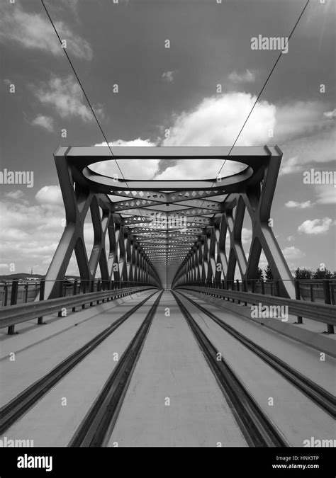 Black And White Picture Of City Bridge Stock Photo Alamy