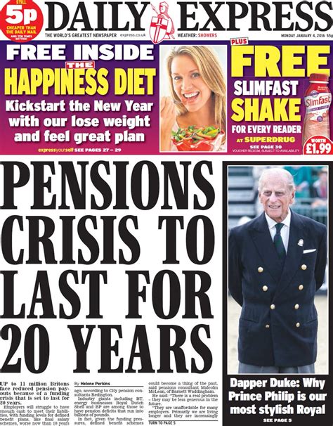 Nick Sutton On Twitter Mondays Daily Express Front Page Pensions