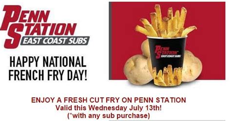 Get Free Fries At Penn Station For National French Fry Day Downriver