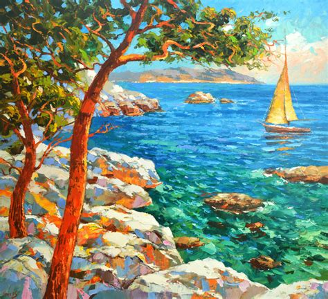 On The White Rocks Oil Painting Landscape 2017 Painting By Dmitry