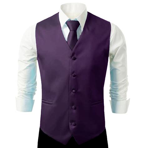 Eggplant Dark Purple Xs To 6xl Solid Tuxedo Suit Dress Vest