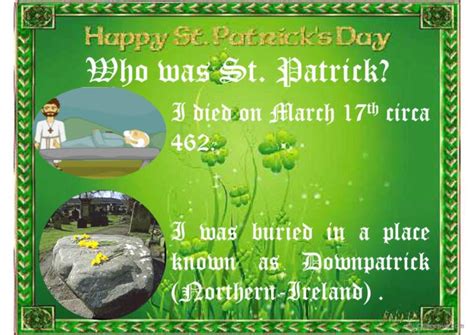 Saint Patrick S Day Pictionary Pict English ESL Powerpoints