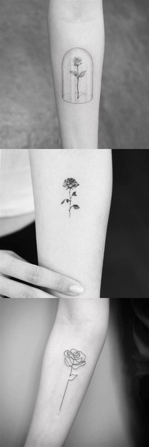 Simple Rose Arm Tattoo Ideas At Black And