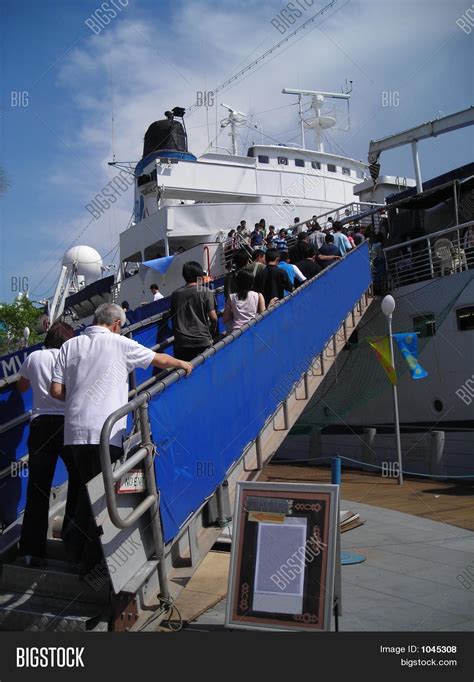 Passengers Boarding Ship Go On Image And Photo Bigstock
