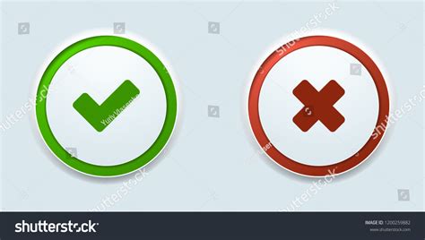 Checkmark Ok X Buttons Illustration Stock Vector Royalty Free