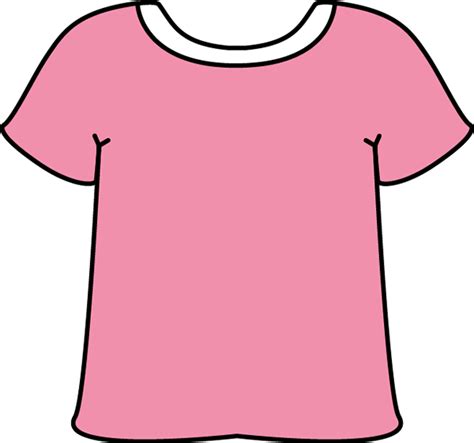 Pink Tshirt with a White Collar Clip Art - Pink Tshirt ...