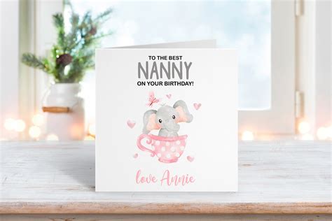 Personalised Nanny Birthday Card Happy Birthday Nanny T Etsy