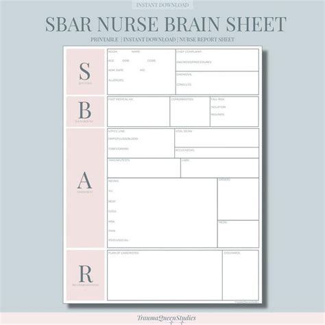 Sbar Nurse Brain Sheet Etsy In 2021 Nurse Brain Sheet Nurse Report