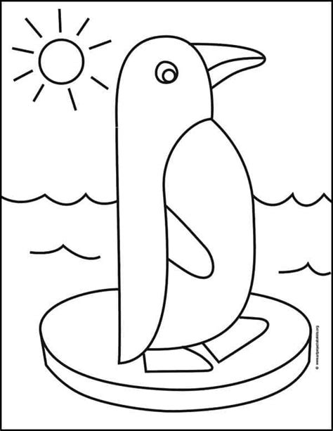 Easy How To Draw A Penguin Tutorial Video And Penguin Coloring Page