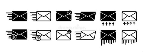 Sending Message Mail And E Mail Envelope Vector Icon Set Mail Delivery