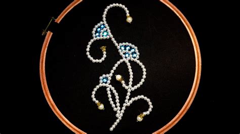 Hand Embroidery Bead Embroidery Pearls Youtube