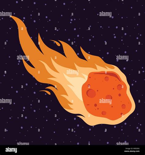 Llama Asteroides Meteoros Lluvia De Meteoros Ilustración Vectorial En
