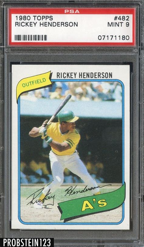 Hey, if you want to pay $25,000 for a psa 10 rickey henderson rookie card when you get get a beautiful 8 for $80. #SportsMemorbilia 1980 Topps #482 Rickey Henderson RC ...