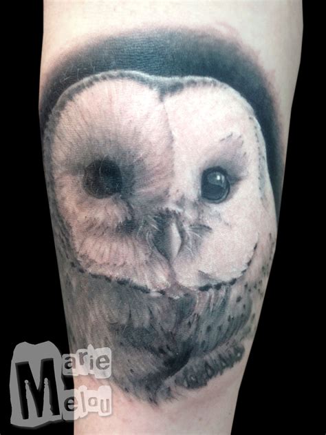 Owl Chouette Hibou Tattoo Tatouage Balck And Grey Noir Et Gris Realism