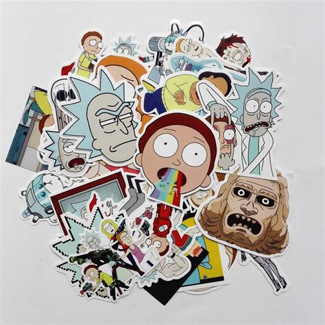 35pcsset American Drama Rick And Morty Funny Sticker Decal For Car