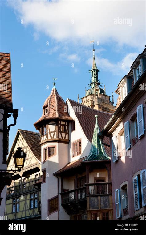 Oriel And Turrets In Colmar Stock Photo Alamy
