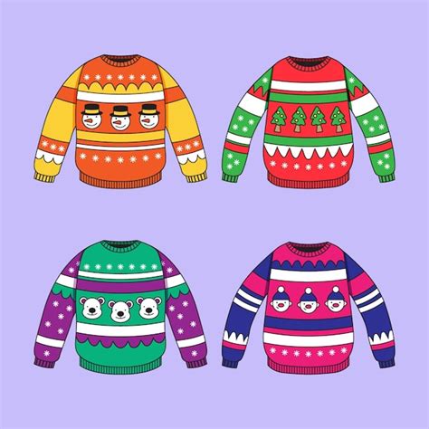Free Vector Hand Drawn Ugly Sweater Collection