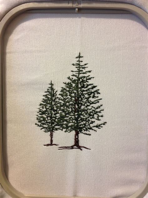 Pine Tree Embroidery For Aprons