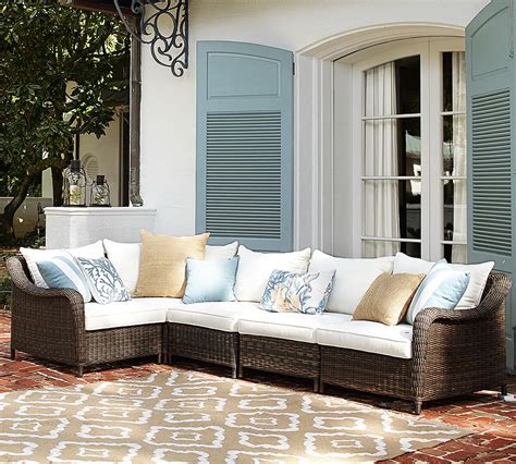 Torrey All Weather Wicker Roll Arm Outdoor Sectional Components