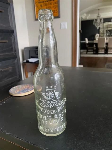 Pre Pro Anheuser Busch St Louis Mo Embossed Beer Bottle Eagle 1890s