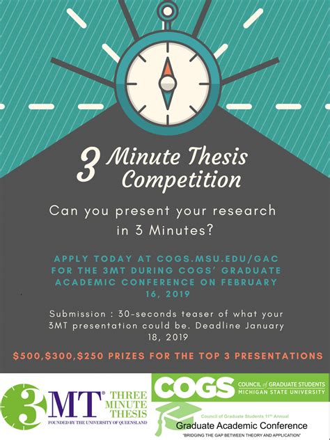 Cogss 3 Minute Thesis Competition The Graduate School
