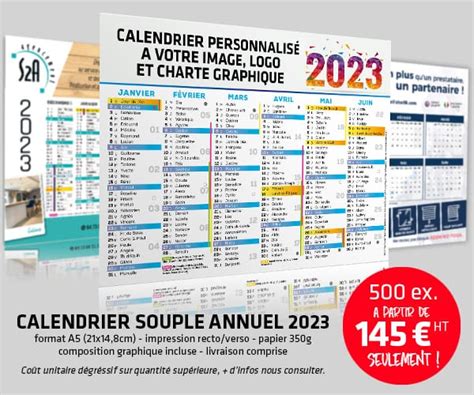 Calendrier Souple A5 Personnalisé Creartwork Agence De Communication
