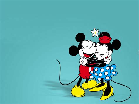 Minnie Mouse And Mickey Mouse In Love Wallpaper