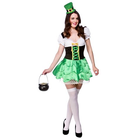 Irish Cheeky Leprechaun Costume Ladies St Patricks Day Fancy Dress