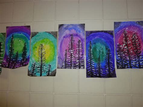 Mrs Werners Art Room 4th Grade Winter Paintings