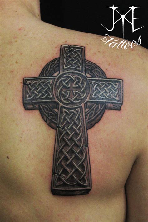 The 3d effects enhance the banner with the words risen savior scribbled on it that wraps around the top and bottom of the cross. Stone Celtic Cross Tattoo | Original Artwork | hdrobeman ...