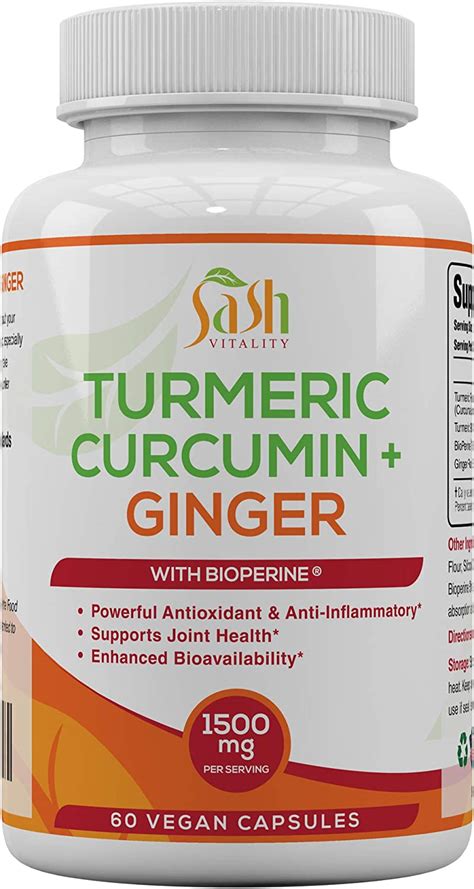 Organic Turmeric Curcumin With Ginger Bioperine High Strength Best