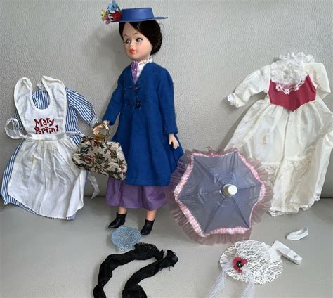Vintage 1960s Horsman Mary Poppins Doll With Clothing Accessories All