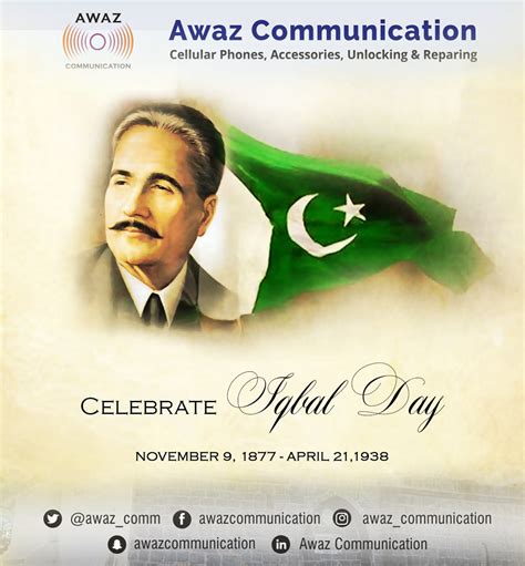 Iqbal Day Poster By Naeem Mughal At